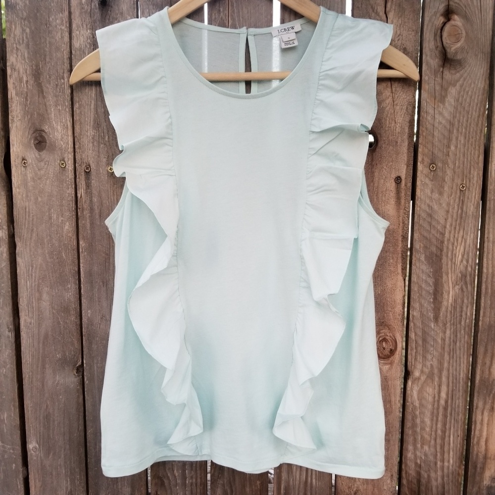 J .crew  ruffle  sleeveless  blouse top size small